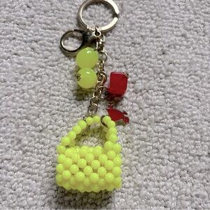 Keychain with beaded purse and charms